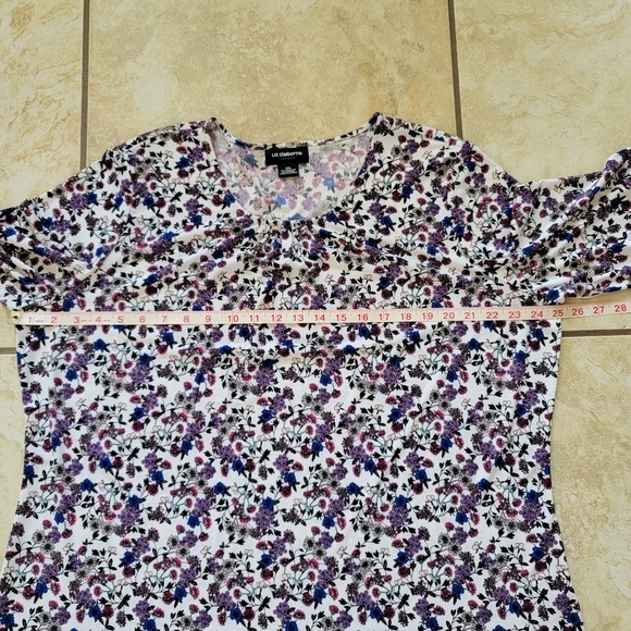 Liz Claiborne Multicolored Floral Top with Bell Sleeves Women's Size XXL - Picture 5 of 9